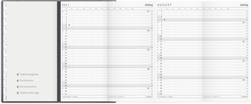 Mayland Index Planner foldet månedskalender mørkegrå PP-plast 2024 nr. 24081000