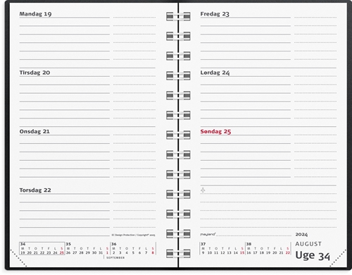 Mayland Mini Planner ugekalender sort vinyl 2024 nr. 24084500