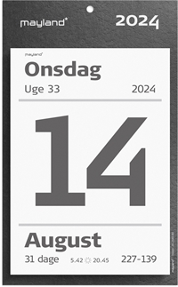 Mayland Kæmpeafrivningskalender m/bagsidetekst genbrugskarton 2024 nr. 24256500