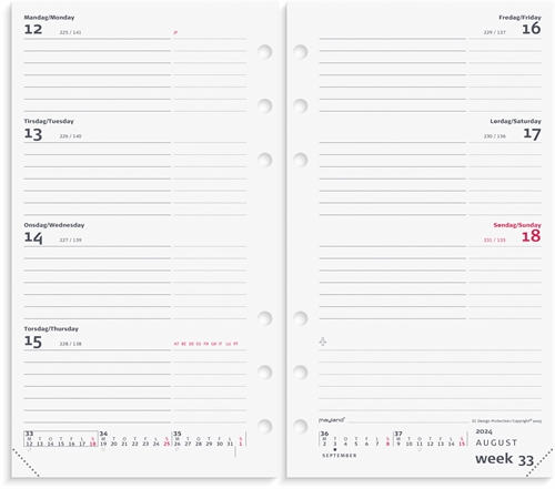 Mayland System PP International ugekalender tværf. REFILL 2024 nr. 24276500