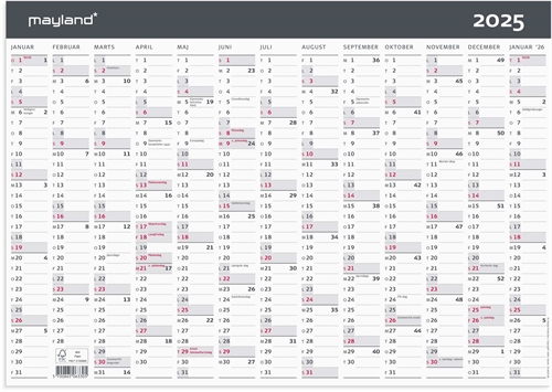 Mayland Kontorkalender Moderne A3 1x13 mdr. 2025 nr. 25063300