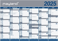 Mayland Kæmpekalender 2x6 mdr. papir rør 2025 nr. 25064000