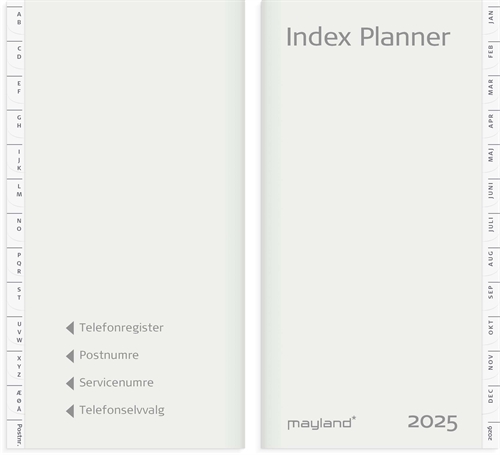 Mayland Index Planner månedskalender REFILL + tlf.reg. 2025 nr. 25095100