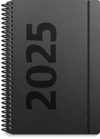 Mayland A6 ugekalender højformat matsort genbrugskarton 2025 nr. 25201120