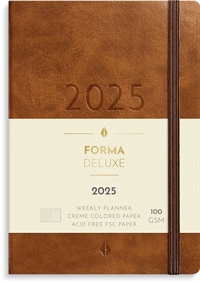 Mayland A6 Forma Deluxe ugekalender tværf. brun kunstskind 2025 nr. 25201410