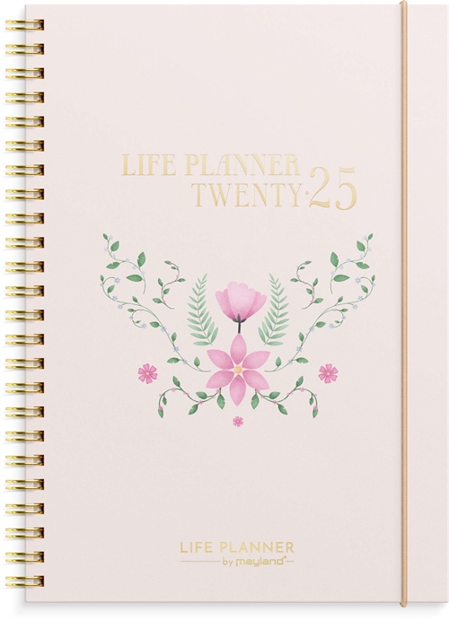 Mayland Life Planner Pink A5 ugekalender tværformat 2025 nr. 25227700