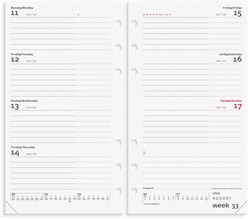 Mayland System PP International ugekalender tværf. REFILL 2025 nr. 25276500