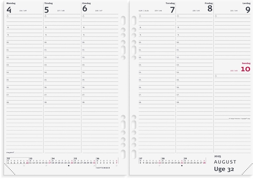 Mayland System A5 ugekalender højformat REFILL 2025 nr. 25295000