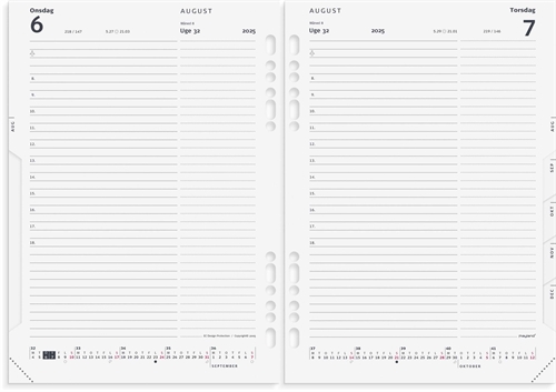 Mayland System A5 dagkalender REFILL 2025 nr. 25305000