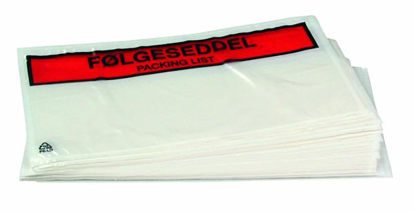 Følgeseddel packinglist lomme C2 225x122 mm 1000 stk