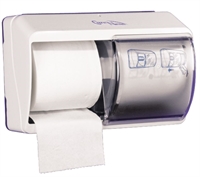 Dispenser toiletpapir 17,5x25,5x17,5cm hvid plast til 2 ruller papir