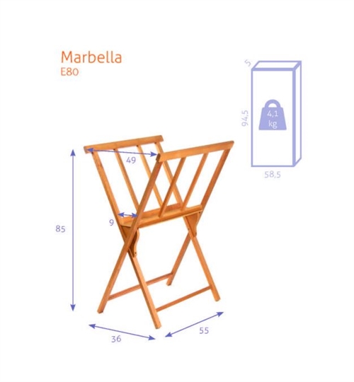 Billedholder/grafikvugge Model Marbella B x D x H: 55x36x85 cm