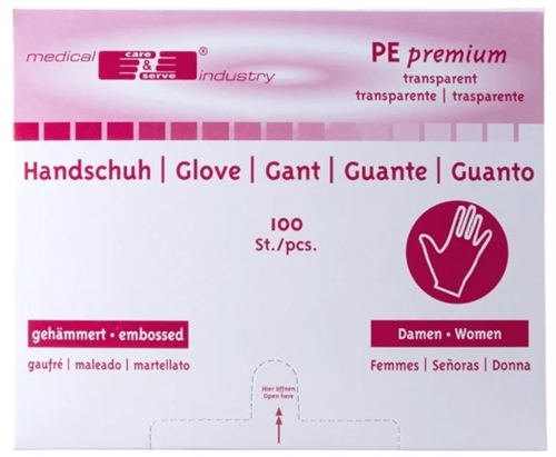 Engangshandsker Premium transparente 100stk pr. æske