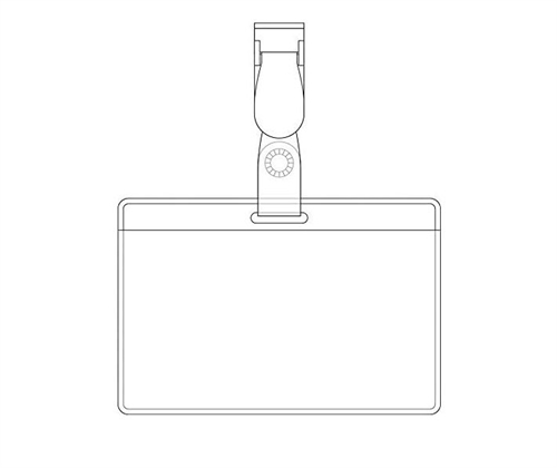 Navneskilt besøgsskilt ID-kortholder 60x90mm med clip 50stk.