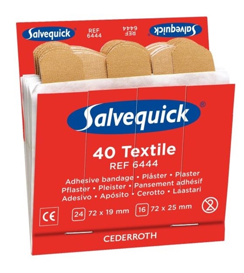 Salvequick Tekstil Plaster - 6x40 plastre refill pakke