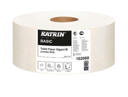 Katrin toiletpapir Jumbo 1-lag 435m 6 rl. pr. ks. nr. 5483 / 102060